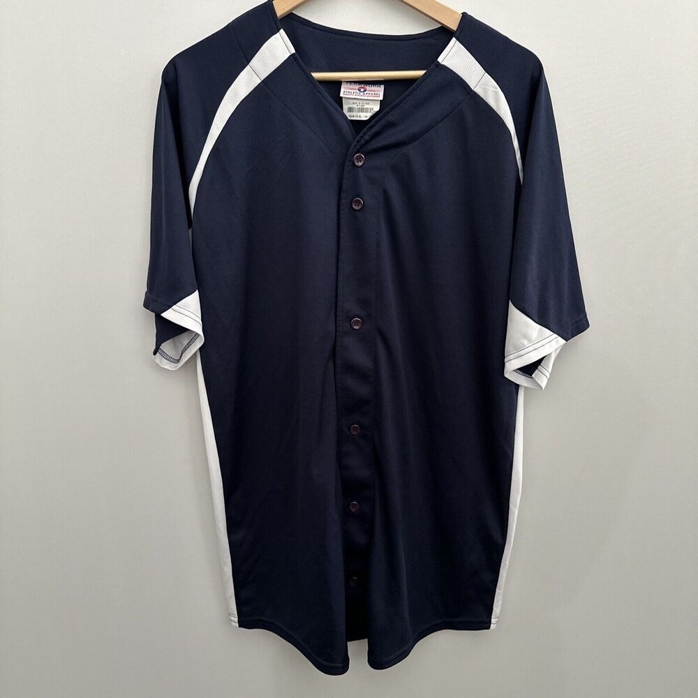 Teamwork Athletic Apparel Baseball‎ Blank Jersey Adult Size XL Navy Blue White